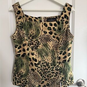 Vintage Y2K John Roberts Leopard Print Women's Top